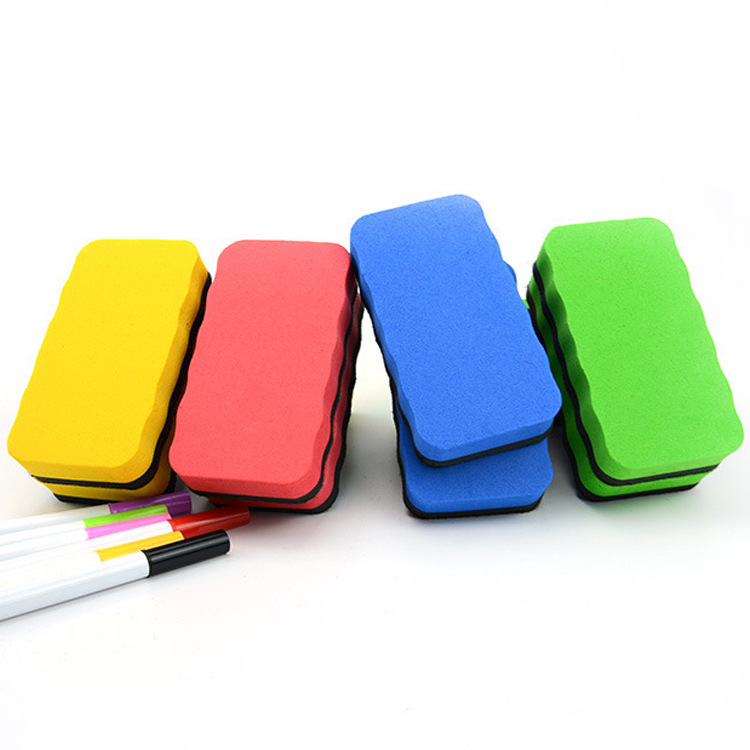 EVA white board eraser, color LOGO teaching, rectangular easy-to-clean felt eraser, clean printed black board eraser, can be wiped