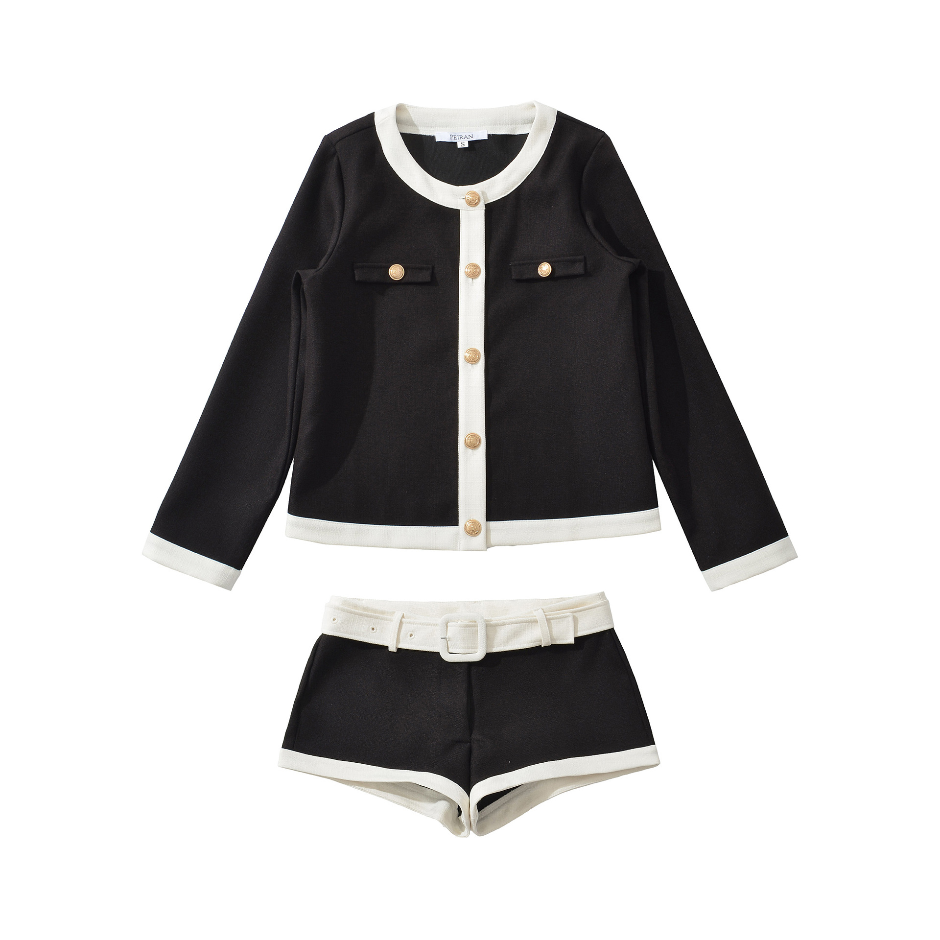 Cross-border women's clothing wholesale 2025 New style Chanel-style cardigan short jacket for women + shorts set details Picture