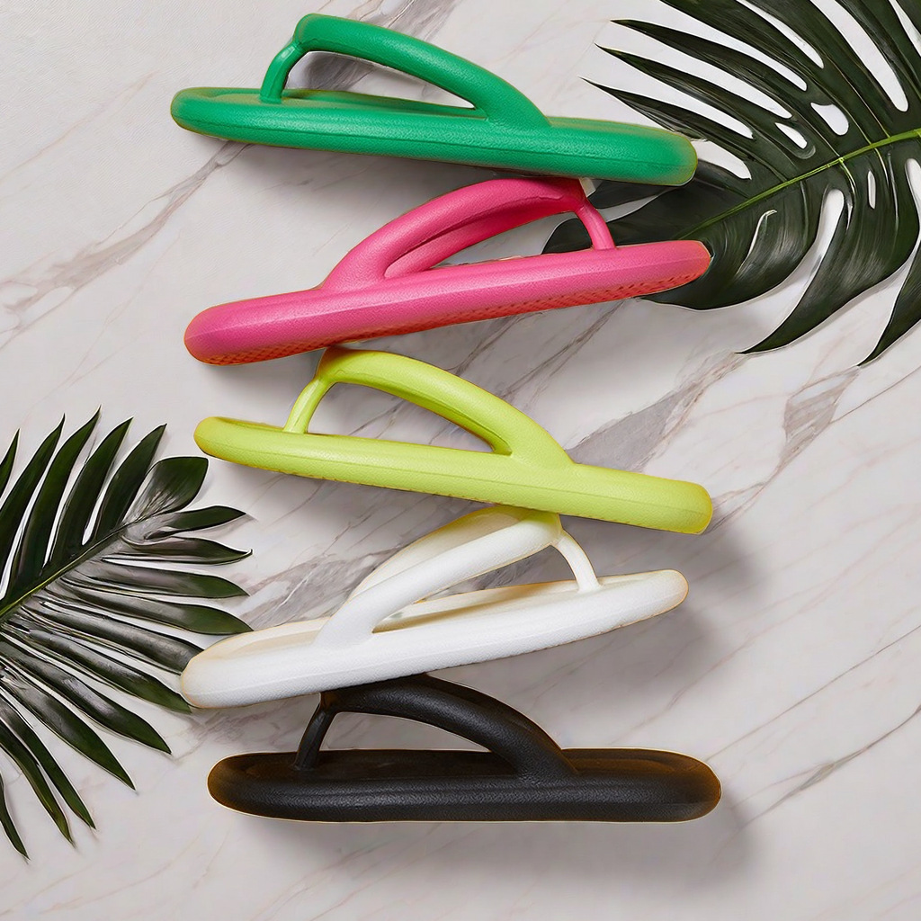 2024新款纯色厚底踩屎感人字拖女夏外穿一体成型拖鞋夹脚eva跨境