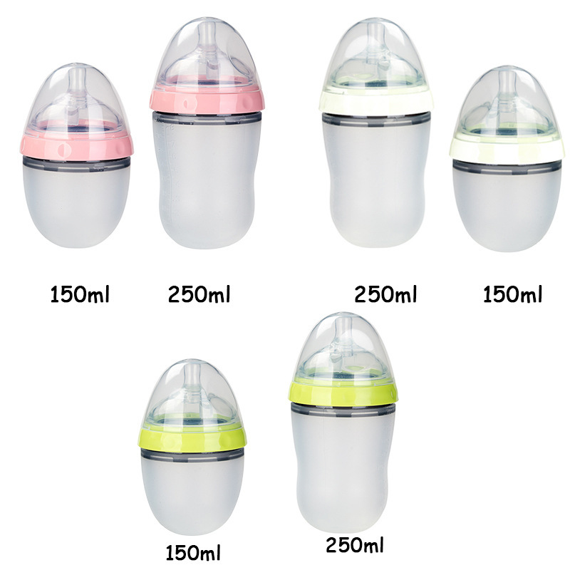 Baby and toddler wide-mouth imitation breast milk silicone baby bottle, baby feeding soft baby bottle one-piece consignment 150/250ml Beiqin Beiqin baby bottle, baby and maternal products Application Scenario