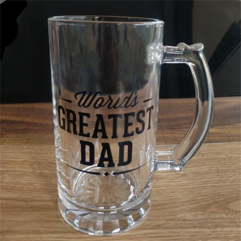 ZB65 glass handle cup, beer mug, flower bottom, straight, juice drink handle cup, draft beer cup, 480ML, can print LOGO Application Scenario
