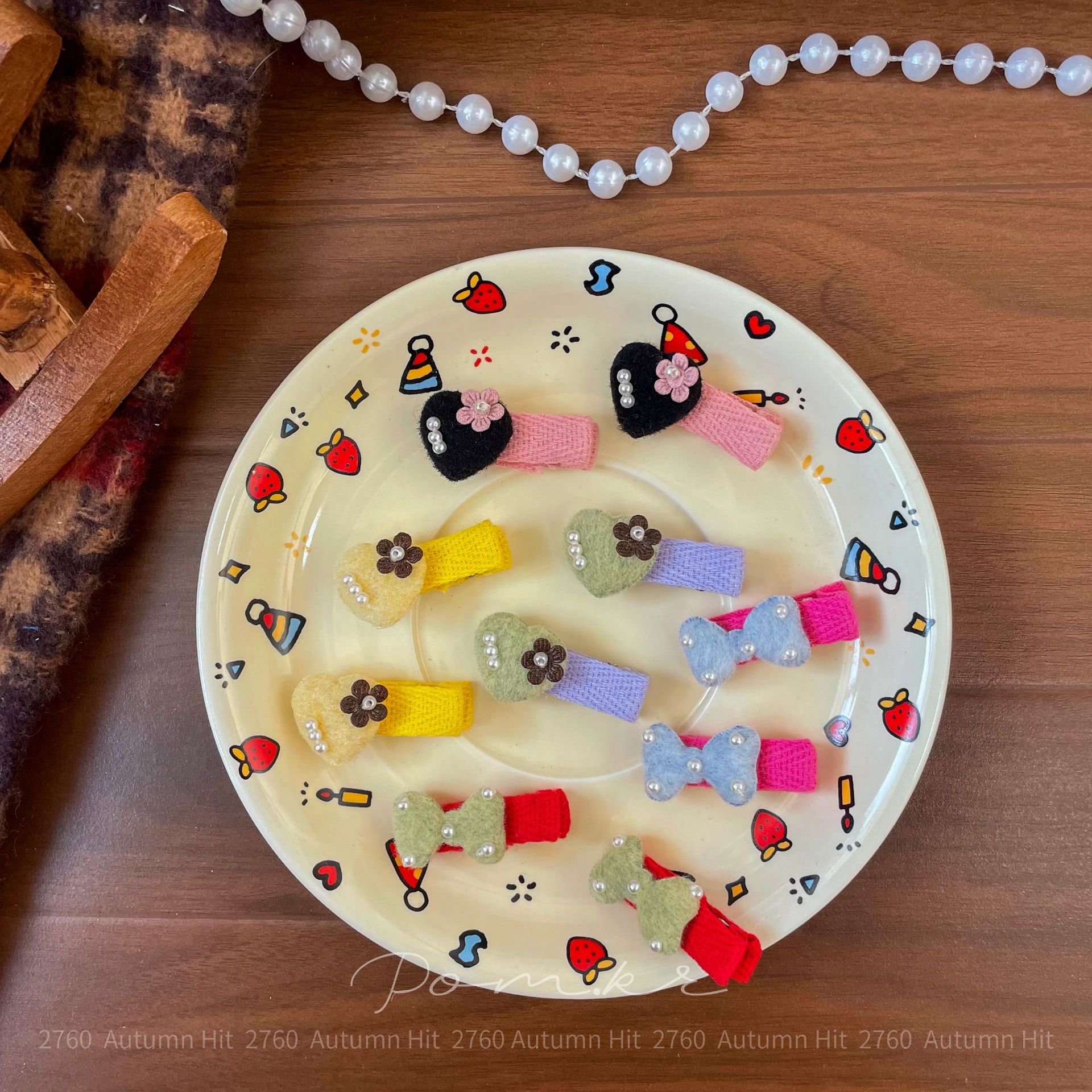 New Korean-style colorful dopamine cartoon hair clips, handcrafted fabric children's side broken hair bangs clips, all-inclusive hair accessories rabbit ear bow style with exquisite decorations, colorful knitted hair clips, sweet and energetic, suitable for soft girls' sweet outfits Specification image