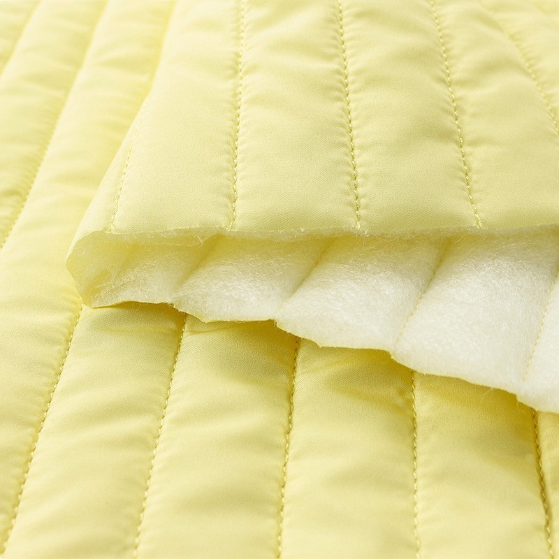 RPET再生春亚纺超声波绗缝直条秋冬羽绒服棉袄外套野餐垫手袋布料