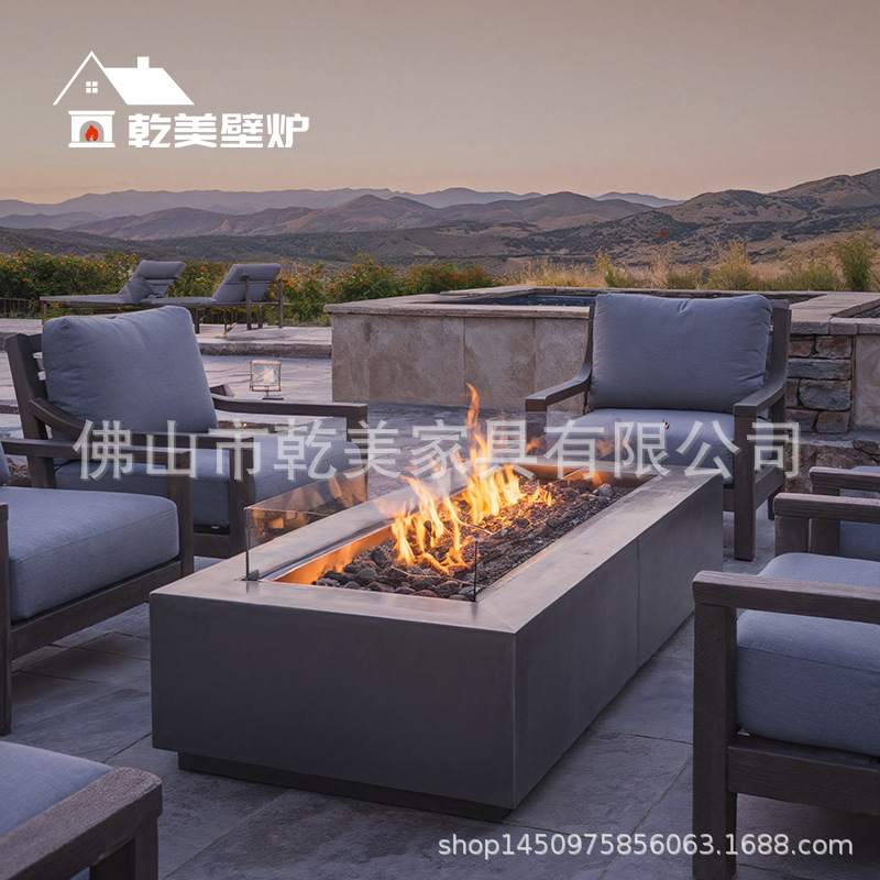 户外壁炉真火燃气烧酒精取暖器别墅民宿家用庭院装饰茶几火炉