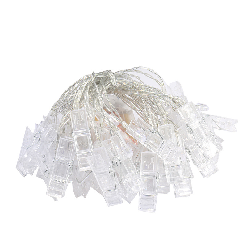 Battery box clips, light strings, photo wall decorative lights, birthday party decorations, battery box light strings, five-pointed star LED lights Item Picture