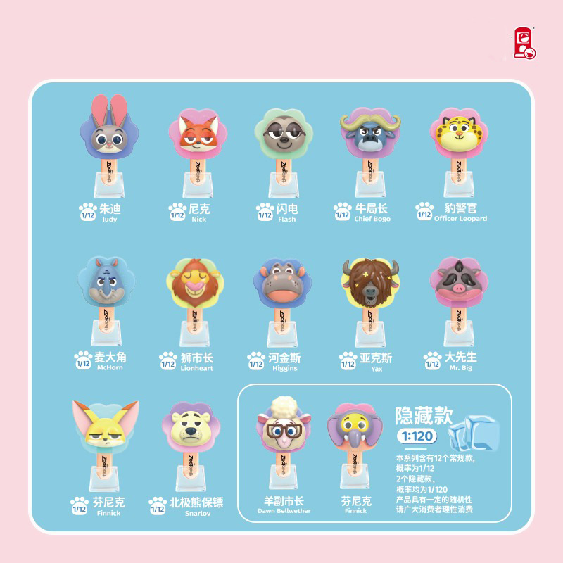 疯狂动物城冰棍系列萌粒盲盒潮玩手办公仔摆件礼物周边产品图