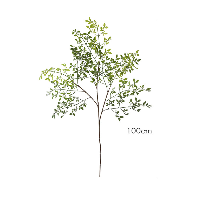 仿真单枝3叉南天竹人造绿植森系家居酒店装饰绿植假花仿真南天竹白底实物图