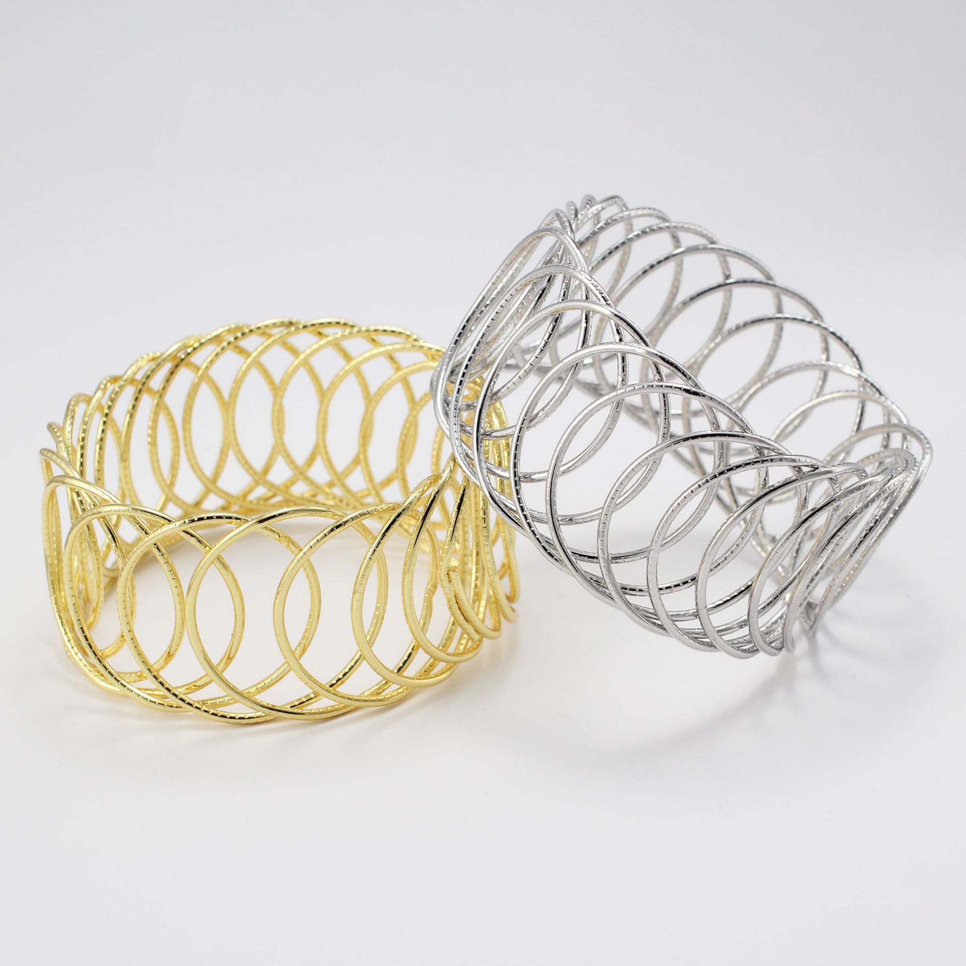 The metal hollowed-out bracelet ring of the same style as AM from Europe and America, with a unique cross-border personality Item Picture