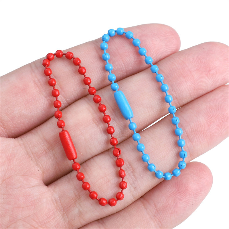 手工DIY饰品配件铁制喷漆波珠链扣材料制作钥匙圈挂链公仔挂件扣白底实物图