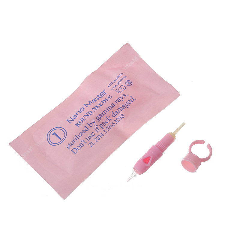 粉色纹绣一体针螺旋口纹眉针头夏梦针螺旋口纹绣一体针头批发