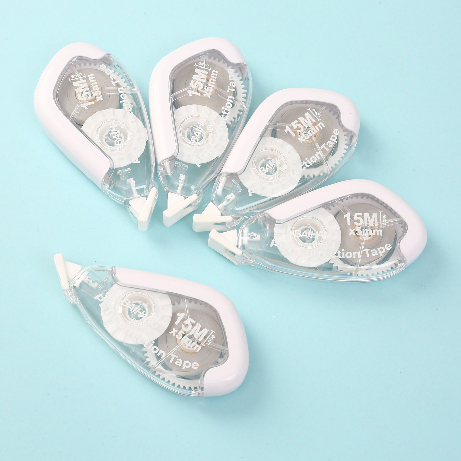 High-appearance-level white correction tape, transparent and invisible 15m large-capacity correction tape, silent continuous tape, smooth coating tape details Picture