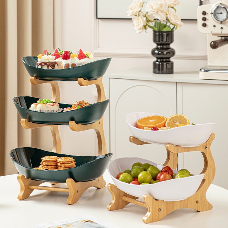 Simple multi-layered home living room fruit plate, candy and fruit plate, three-layer, double-layer plastic rack fruit plate