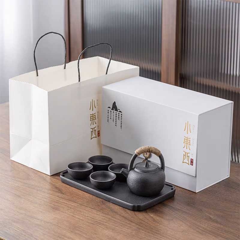 日式茶具一壶四杯干泡盘陶瓷功夫茶具套装公司伴手礼logo礼品茶具