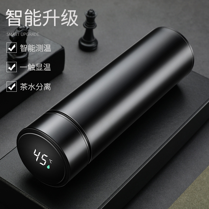 智能测温保温杯锈钢茶水分离杯显示温度大容量水杯批发刻字 details Picture