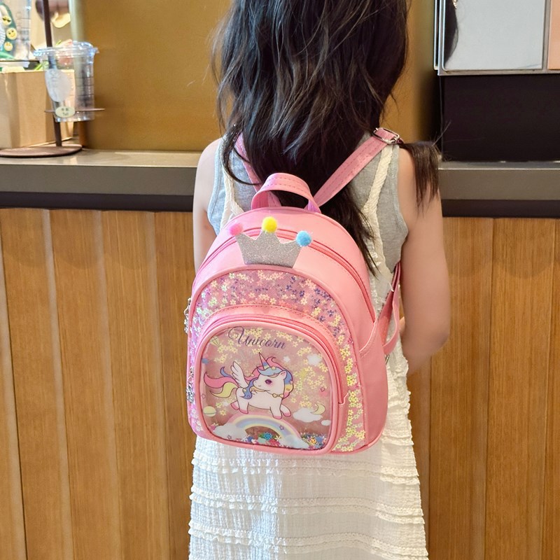 The 2024 new children's pu backpacks, cute cartoon printed small schoolbags for kindergarten girls, and sequined small backpacks are all trendy Application Scenario
