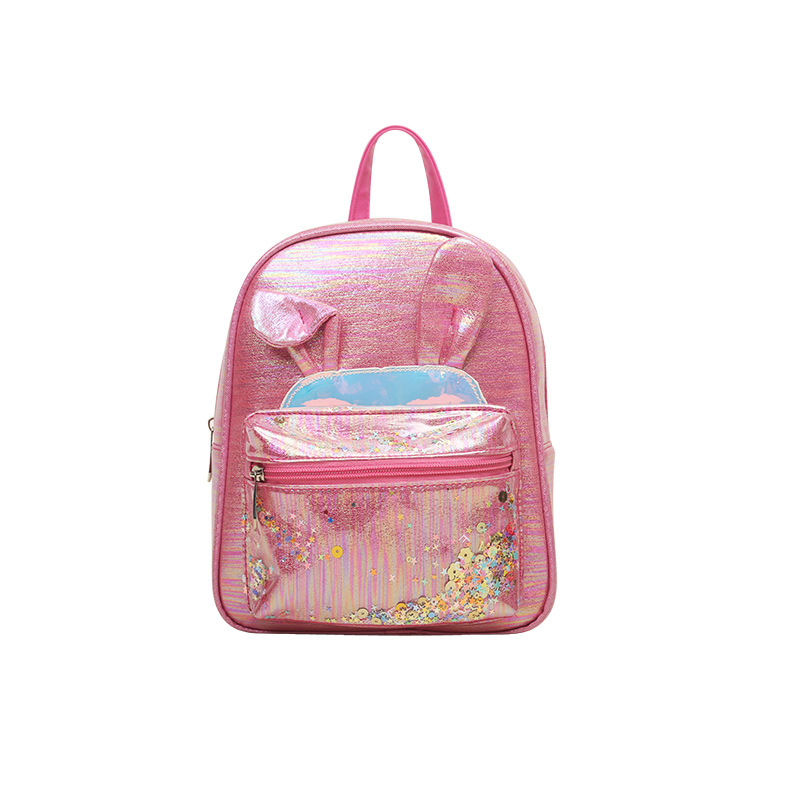 Big Tail cat sequined children's trendy backpack, folded-ear rabbit cartoon princess girls' fashionable and cute children's bag Item Picture
