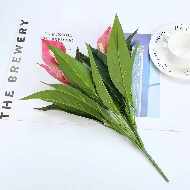 仿真花DIY发饰配件/假花/5朵塑膠花/仿真花/假花批发产品图