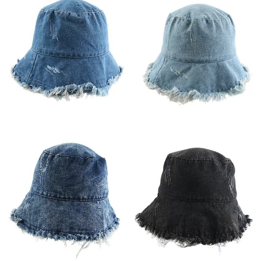 A stylish and versatile casual sun hat with a unique Japanese and Korean ins style, featuring a fringed denim fisherman's hat thumbnail