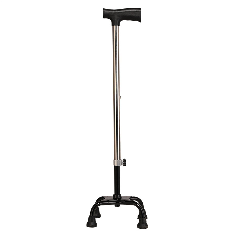 Elderly walking stick, four-legged walking stick, anti-slip walking stick, stainless steel aluminum alloy walking stick, light and stable four-legged walking stick Item Picture