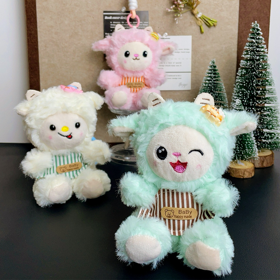 New cute and girlish baked little sheep plush toy doll backpack pendant tabletop little sheep doll keychain doll