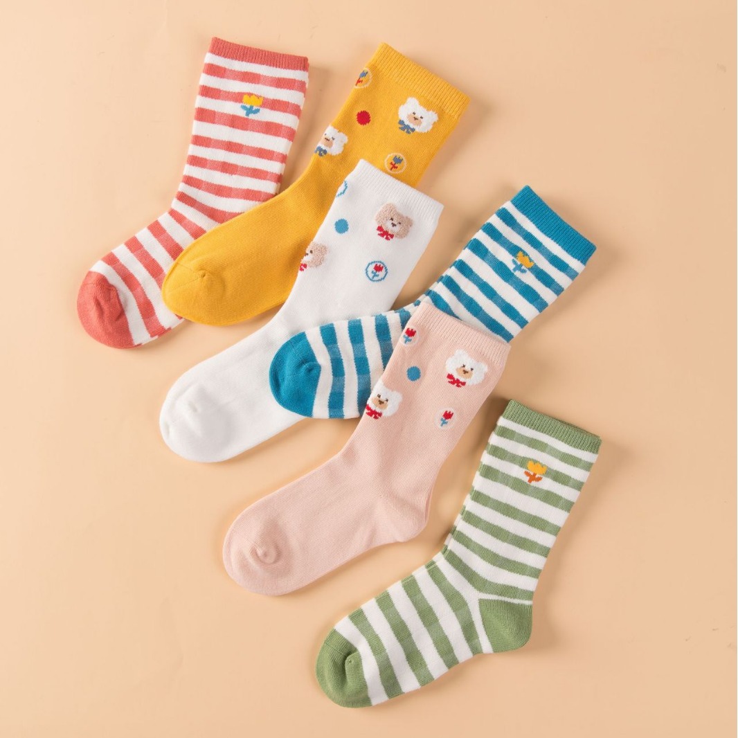 爱语柔品牌儿童袜秋冬中筒宝宝袜A类精梳棉吸汗透气无骨男女童袜细节图