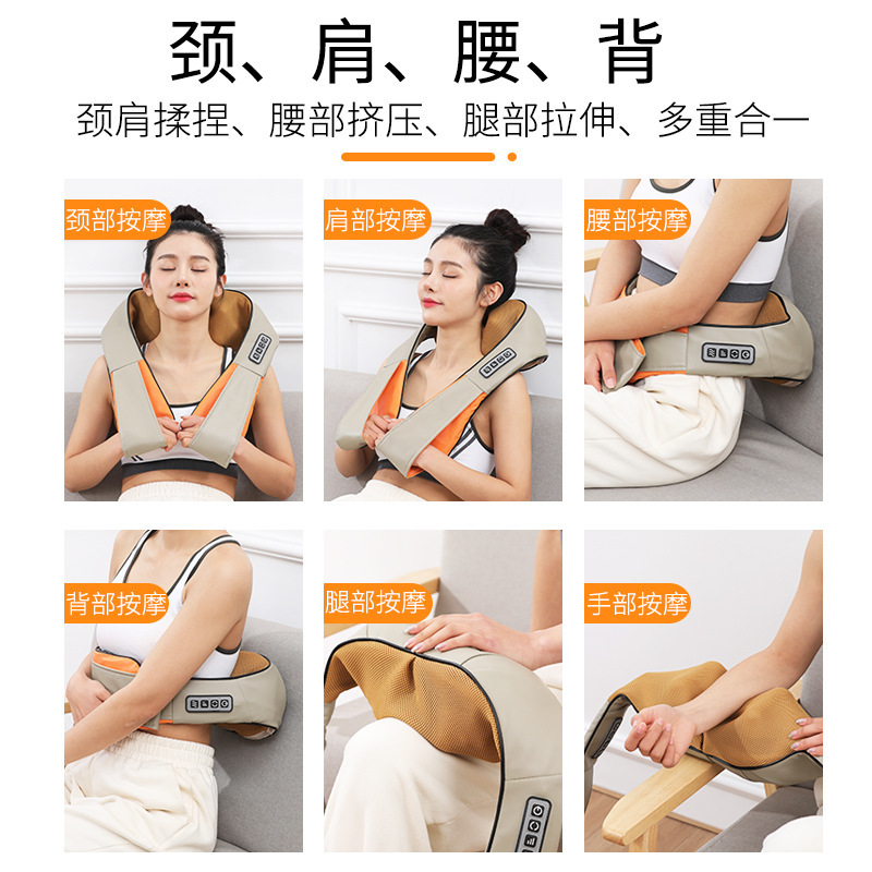Car and household dual-purpose kneading massage shawl, sales gift, neck and shoulder massager, cervical massage manufacturer wholesale gift Application Scenario