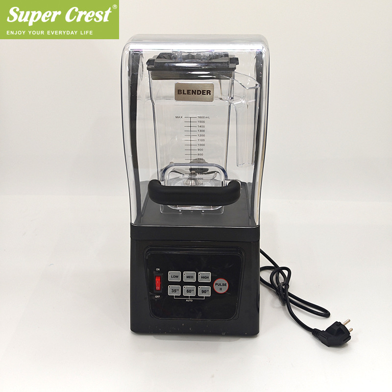 Super Crest沙冰机商用奶茶店料理机静音带罩碎冰机家用榨果汁机