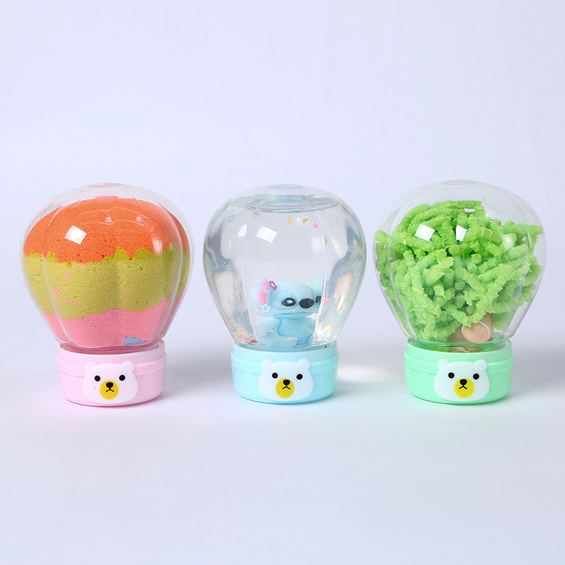 跨境儿童太空沙玩具组合热气球太空沙灵动毛毛虫组合套装