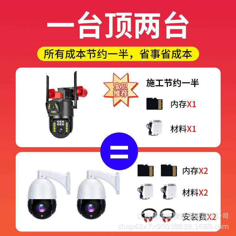 Outdoor dual-lens dual-screen 3-megapixel high-definition monitoring, two-way voice intercom, panoramic full-color WIFI camera Application Scenario
