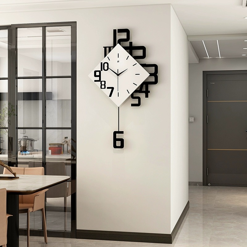 The wall clock for the living room exudes a sense of high-end, modern and simple decoration. It is a creative wall-mounted clock without the need for drilling, a cross-border bestseller details Picture