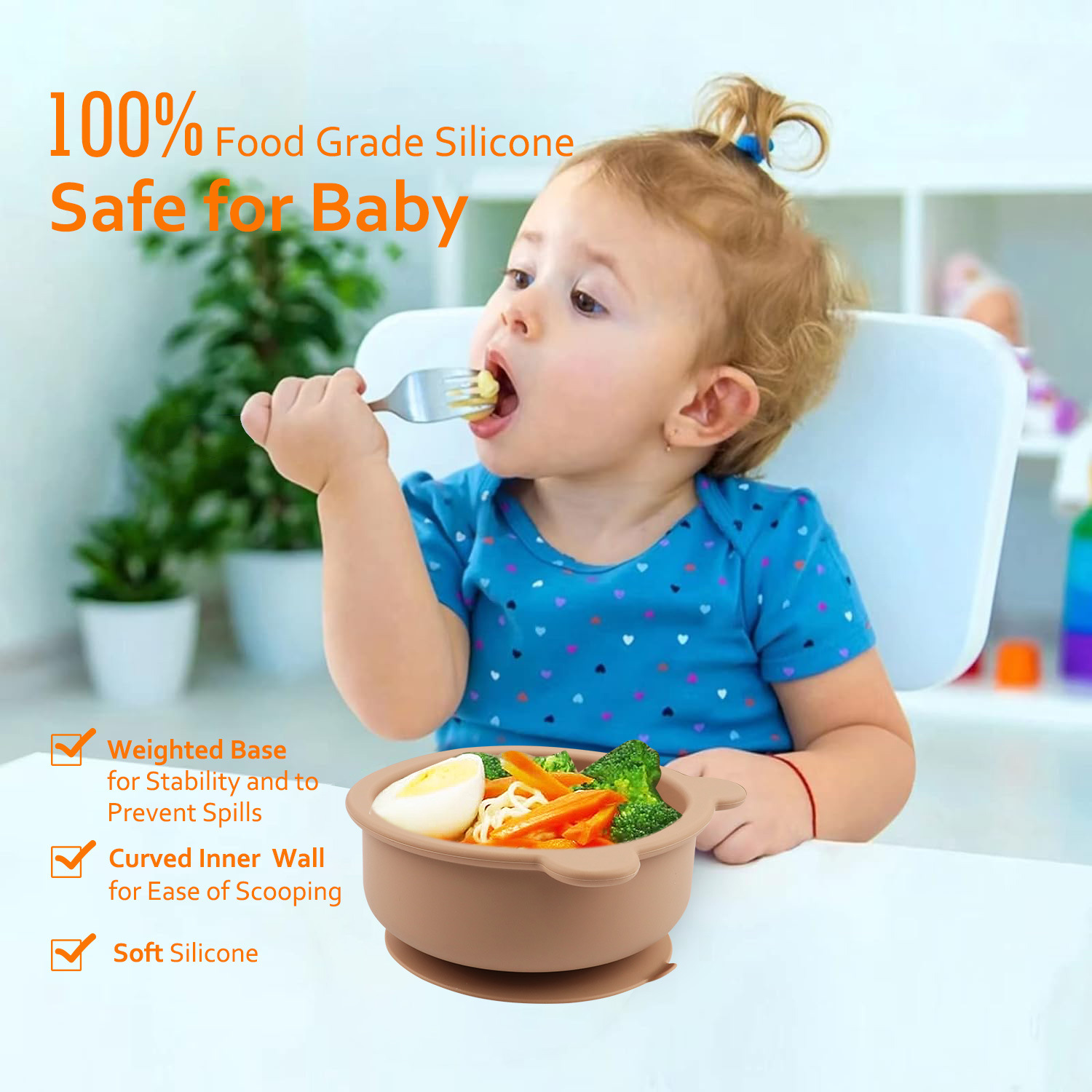 Children's complementary food silicone bowl, bear bowl, cross-border e-commerce daily necessities, baby learning to eat suction cup bowl, anti-slip and easy-to-wash tableware Specification drawing