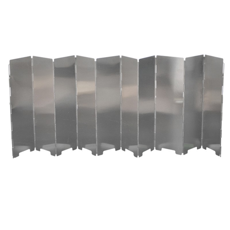 户外野营炉头炉具挡风板超轻铝合金可折叠带插销炉头防风罩便携款白底实物图