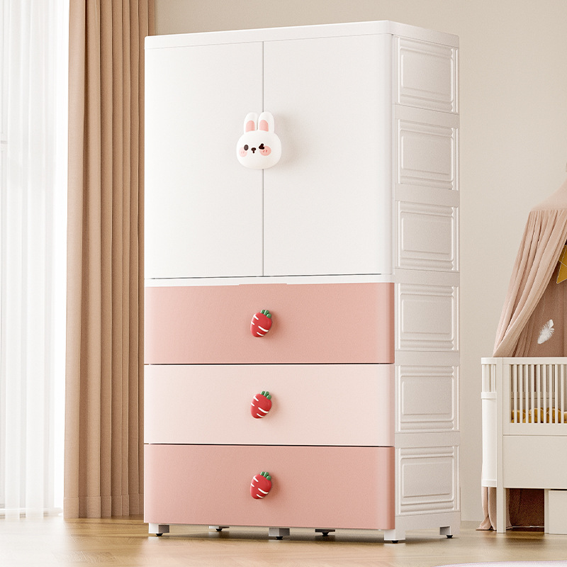 Extra-large thickened baby wardrobe, infant storage cabinet, plastic multi-layer children's storage cabinet, small wardrobe, clothes organizing box details Picture