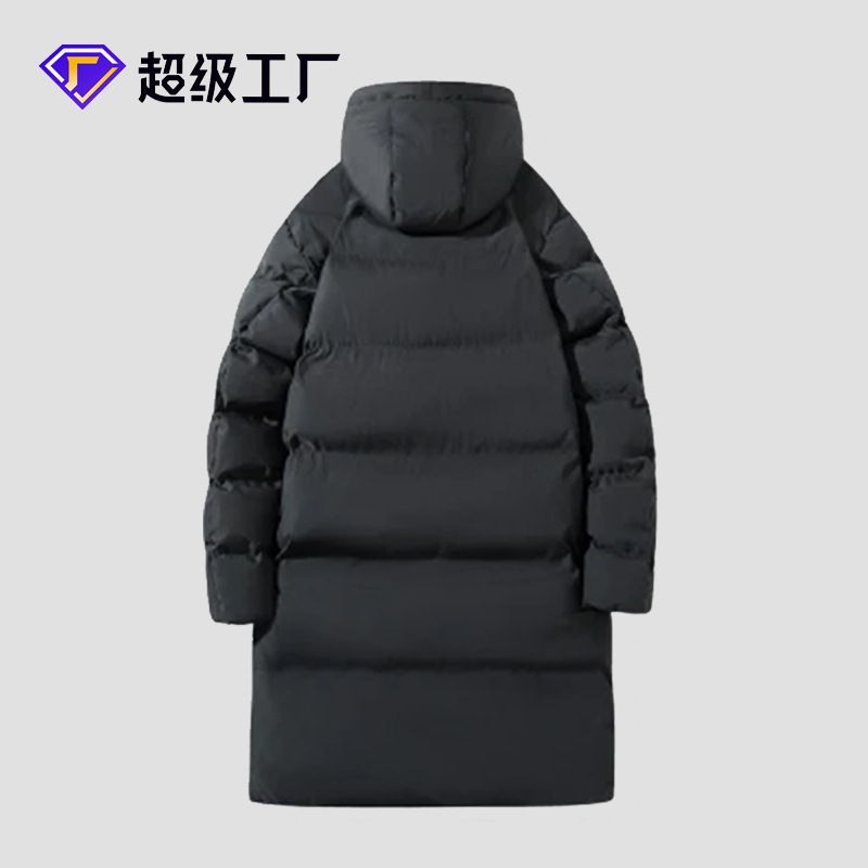M-8XL large-sized mid-length cotton-padded jacket for men's cross-border winter, loose hooded cotton-padded jacket, warm overcoat, thickened cotton-padded jacket details Picture