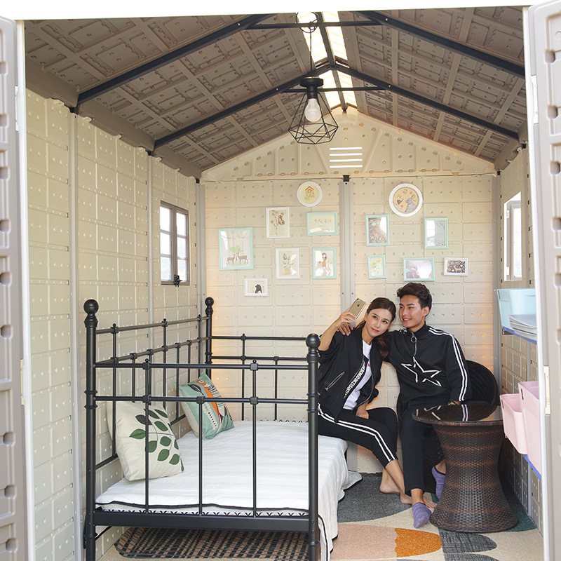 户外屋组合屋简易房屋移动房子组装储物房花园工具房储物柜杂物房产品图