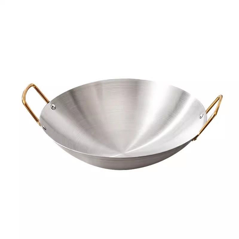 Cross-border thick stainless steel pot alcohol stove, commercial small hot pot, seafood dry pot, restaurant Golden ear, bar cauldrail Item Picture