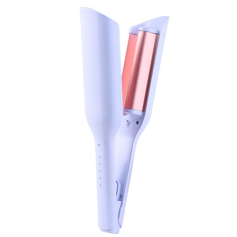 睡眠海绵大波浪卷发棒夹板小家电180度旋转卷发器白底实物图