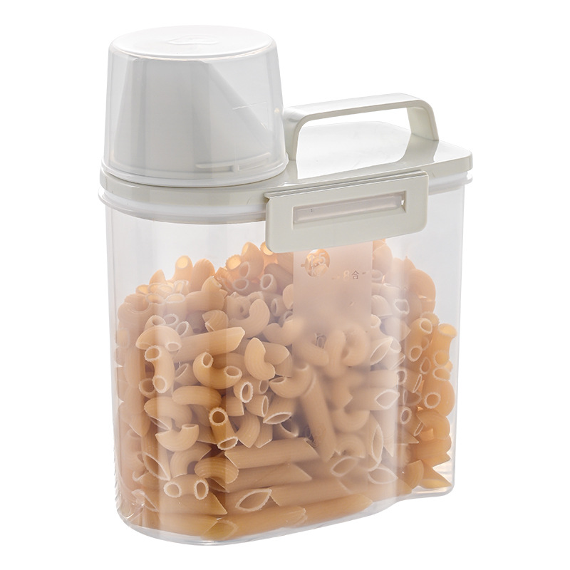 Carefully selected high-transparency plastic sealed cans for kitchen food storage, with LIDS and snap fasteners, as well as storage cans for grains and cereals Item Picture
