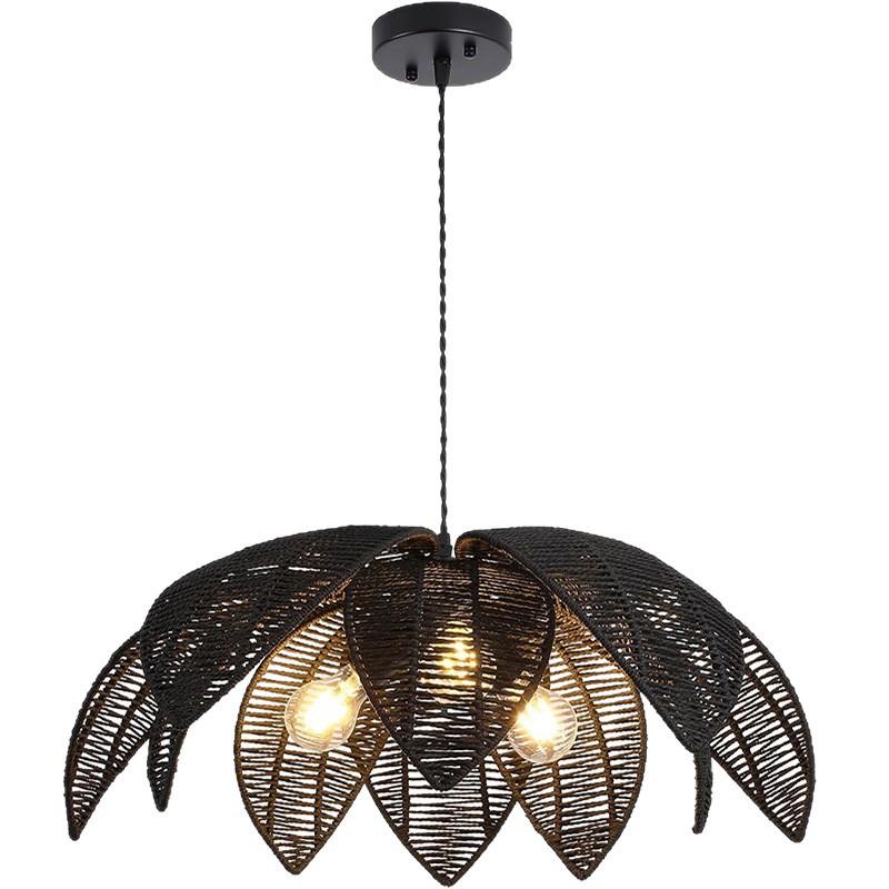 Cross-border farmhouse chandelier, dining room lamp, rattan Bohemian chandelier, suitable for kitchen, island, bedroom and living room Item Picture