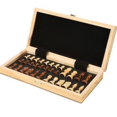 强磁实木国际象棋教学游戏棋牌玩具可折叠强磁便携国际象棋教学产品图