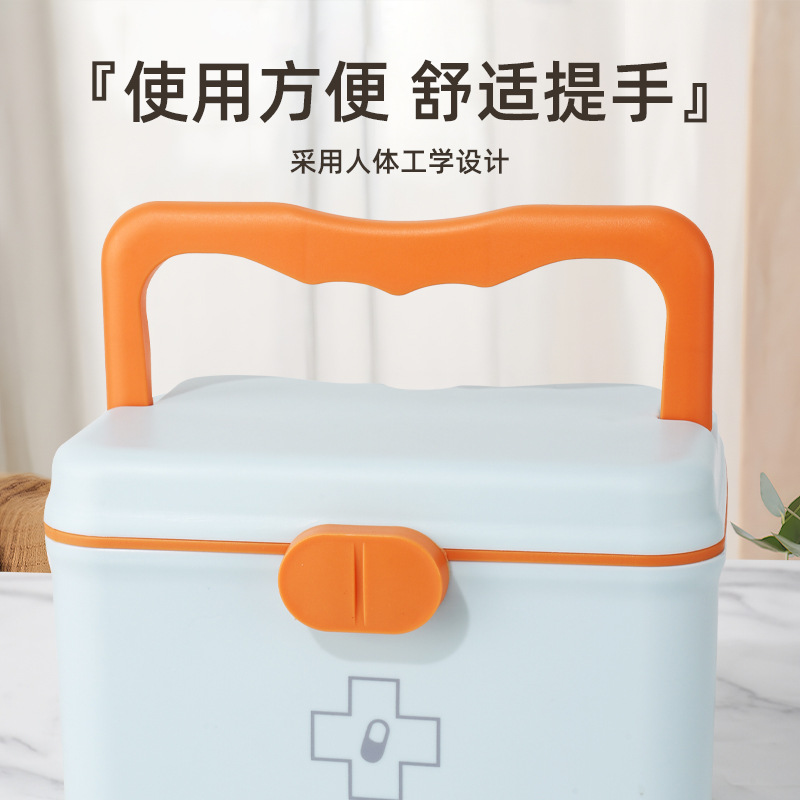 Household medicine box, family-sized small medicine box for storage, portable multi-layer children's first aid small medicine box, wholesale of household medicine boxes Specification image
