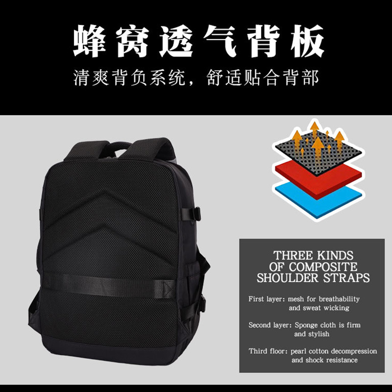 A new cross-border large-capacity backpack for both men and women, featuring a high-end look, simplicity and breathability. It is a business backpack and a multi-functional casual backpack Application Scenario