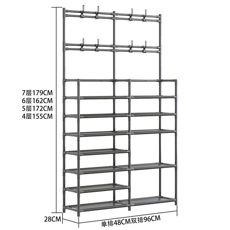 The Xiyin TEMU multi-functional integrated shoe and hat rack is easy to assemble. It is a dust-proof shoe rack and a multi-purpose multi-layer storage rack Item Picture