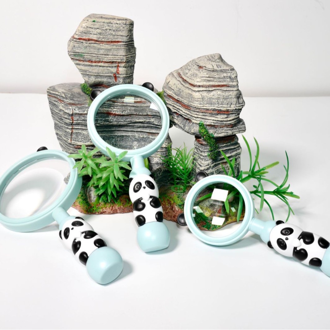 Wholesale of new children's handheld magnifying glass, outdoor biological observation magnifying glass, cartoon cute and portable microscope