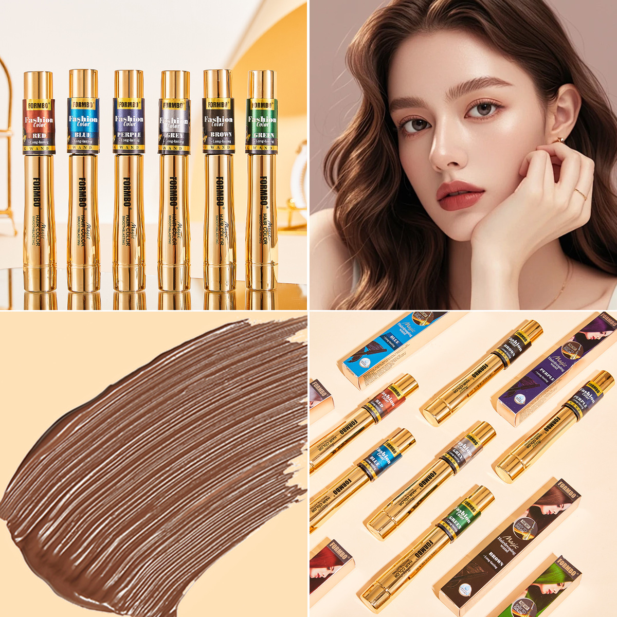 Cross-border exclusive FORMBO hair care sticks for temporary hair care without damaging hair, easy to dye eyebrows and eyelashes, wholesale of hair care sticks Application Scenario