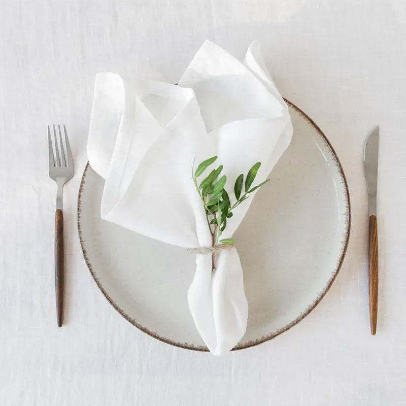 Solid color Nordic simple pure linen napkin cloth, Western dining placemats, food cover cloth, dust-proof tea towel pad cloth, custom processing Specification image