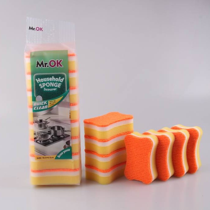Mr.OK factory direct supply sponge scouring pads, double-sided cleaning sponges, kitchen cleaning sponges, dishwashing sponges, pot scrubbing sponges details Picture