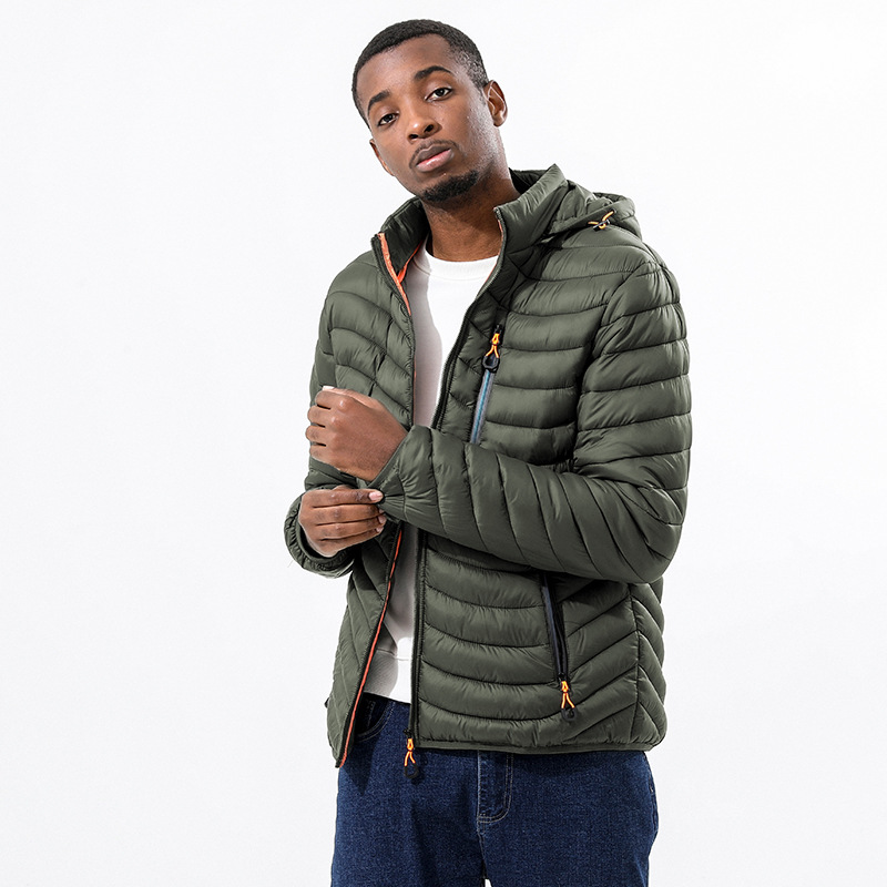 For the 2025 winter collection, Amazon's new plush cotton trendy lightweight cotton-padded jacket, men's warm cotton-padded jacket, detachable cap cotton-padded jacket details Picture