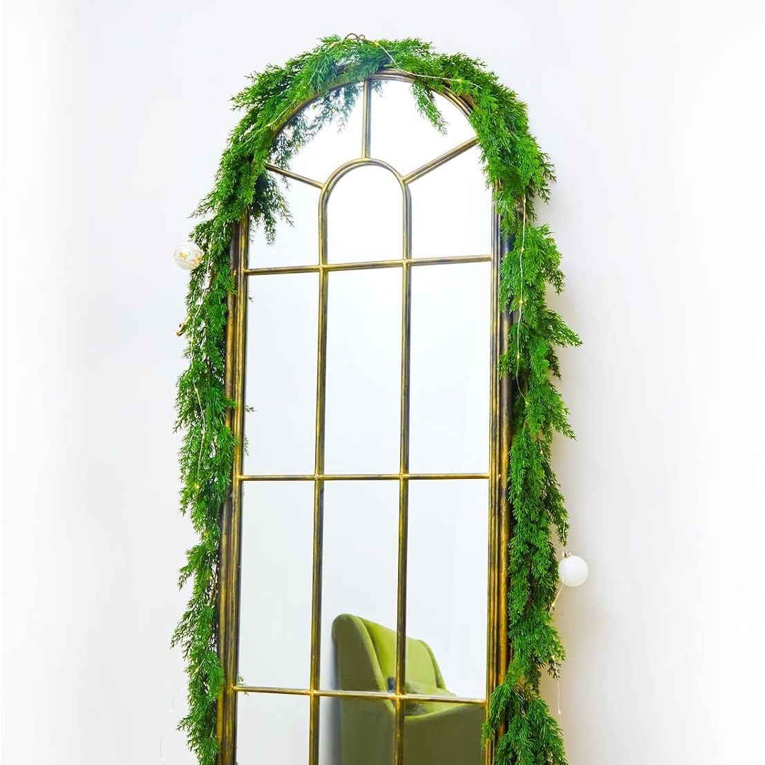 亚马逊新款仿真圣诞松针藤条手感软胶圣诞节装饰人造松针水草藤条产品图