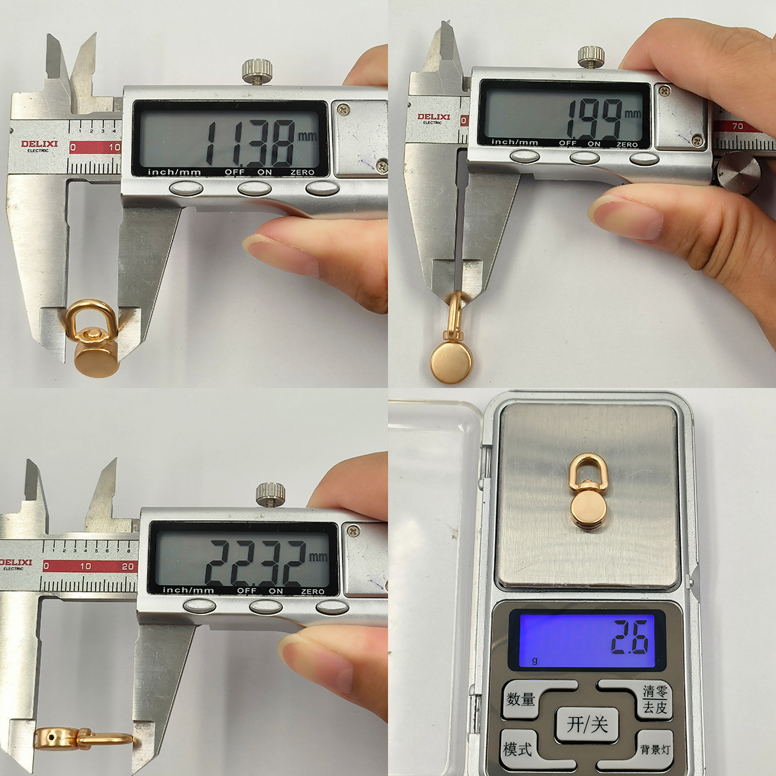 Zinc alloy mobile phone lanyard fixing clip link buckle, mobile phone case rotating head gasket, hardware accessories, snap Specification drawing